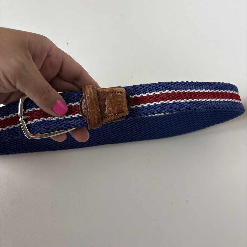 F.H. Wadsworth Size 28 Belt Red White Blue stripe Preppy Patriotic Italy
